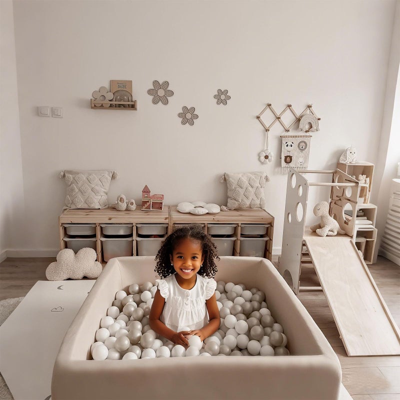 GOGOSO Ball Pit Balls for Toddler  Baby Plastic Playballs Kids Soft Pastel Pelotas Non-Toxic BPA-Free Gray+Pearl Gary+ White  100 Balls - Image 5